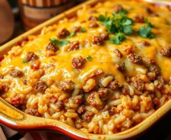 Cheesy Hamburger Rice Casserole